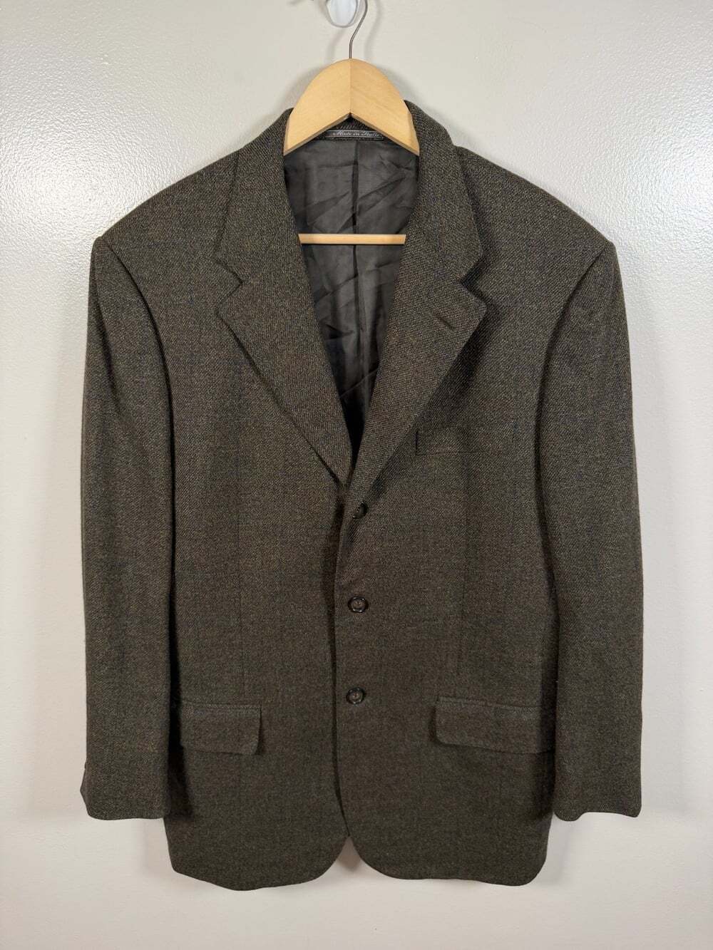 Corneliani Italy Wool Blazer Sport Coat Men 44L IT 52L Brown 3-Button Vintage